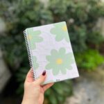 دفتر سیمی هیرا طرح گلگلی سبز سایز a5