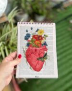 دفترخطدار هیرا 60برگ طرح قلب قرمز آماده ارسال فوری سایز a5